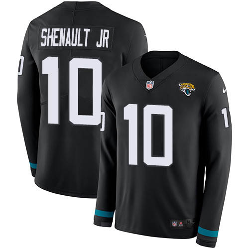 Nike Jaguars #10 Laviska Shenault Jr. Black Team Color Youth Stitched NFL Limited Therma Long Sleeve Jersey